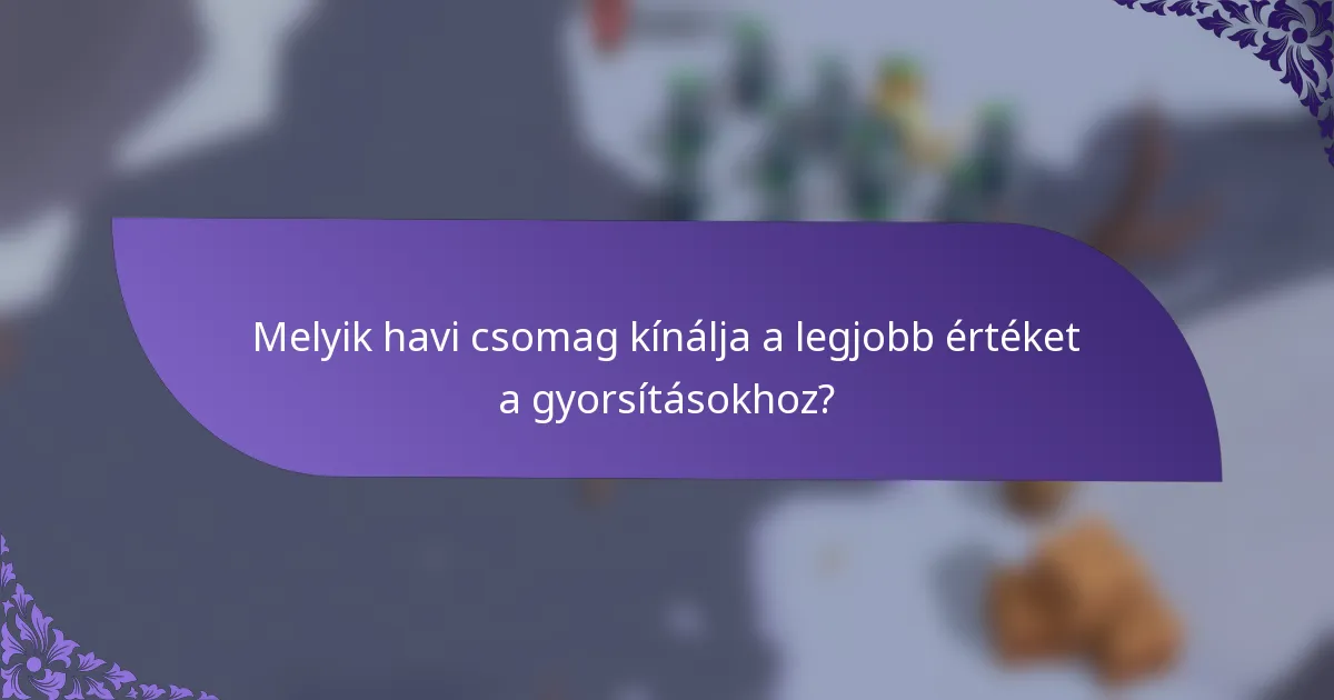 Melyik havi csomag kínálja a legjobb értéket a gyorsításokhoz?